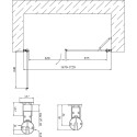 Душевая дверь в нишу Vegas Glass EP-F-2 170 05 05 L профиль бронза, стекло бронза