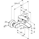 Душевой комплект Смеситель Kludi TERCIO XL 384840575 для раковины + Смеситель Kludi TERCIO 384820575 для ванны с душем