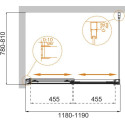 Душевой уголок Cezares Tandem Soft AH-2-120/80-P-Cr-R стекло punto