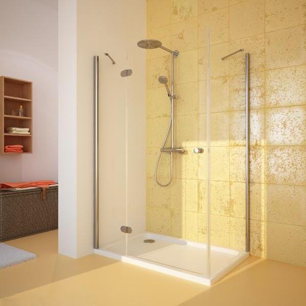 Душевой уголок GuteWetter Lux Rectan GK-103 левый 100x90 см стекло бесцветное, профиль хром