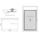 Душевой уголок Kubele DE019R4U-MAT-MT 140х80 см, профиль матовый хром