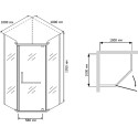Душевой уголок RGW Passage PA-81 1000x1000x1950 профиль хром, стекло матовое