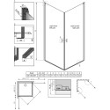 Душевой уголок Radaway Nes Black KDD I Frame 80x80