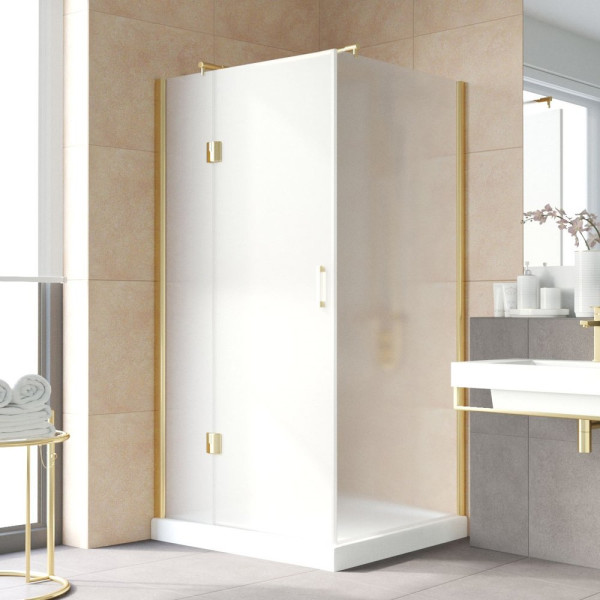 Душевой уголок Vegas Glass AFP-Fis Lux 120*90 09 10 L профиль золото, стекло сатин