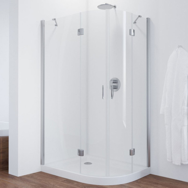 Душевой уголок Vegas Glass AFS-F 110*90 08 01 L профиль глянцевый хром, стекло прозрачное