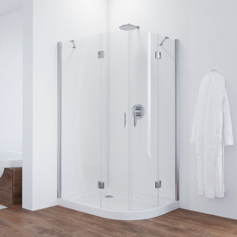 Душевой уголок Vegas Glass AFS-F 120*100 08 01 L профиль глянцевый хром, стекло прозрачное