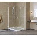 Душевой уголок Vegas Glass AFS-F Lux 120*110 01 01 L профиль белый, стекло прозрачное