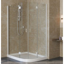 Душевой уголок Vegas Glass AFS-F Lux 120*110 01 01 L профиль белый, стекло прозрачное
