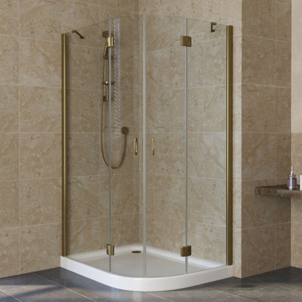 Душевой уголок Vegas Glass AFS-F Lux 120*80 05 01 L профиль бронза, стекло прозрачное