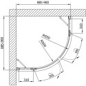 Душевой уголок Vegas Glass AFS Lux 90 07 01 профиль матовый хром, стекло прозрачное