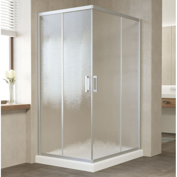 Душевой уголок Vegas Glass ZA-F 110*100 07 02 профиль матовый хром, стекло шиншилла