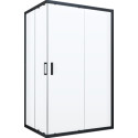 Душевой уголок Vegas Glass ZA-F Novo 120*100 02М 10 профиль черный матовый, стекло сатин
