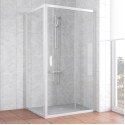 Душевой уголок Vegas Glass ZP+ZPV 100*100 01 01 профиль белый, стекло прозрачное