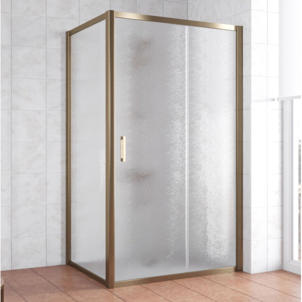Душевой уголок Vegas Glass ZP+ZPV 110*90 05 02 профиль бронза, стекло шиншилла