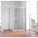 Душевой уголок Vegas Glass ZP+ZPV 130*80 07 01 профиль матовый хром, стекло прозрачное