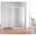 Душевой уголок Vegas Glass ZP+ZPV 140*100 01 02 профиль белый, стекло шиншилла