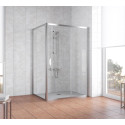 Душевой уголок Vegas Glass ZP+ZPV 140*100 08 01 профиль глянцевый хром, стекло прозрачное