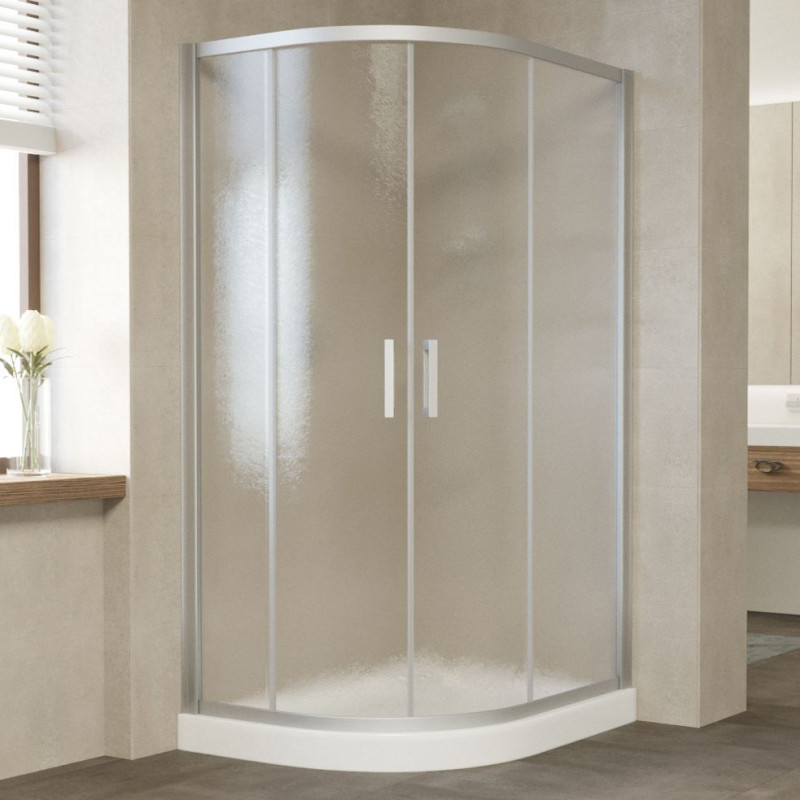 Душевой уголок Vegas Glass ZS-F 110*80 07 02 профиль матовый хром, стекло шиншилла