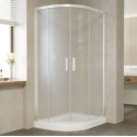 Душевой уголок Vegas Glass ZS-F 90*80 01 10 профиль белый, стекло сатин