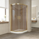 Душевой уголок Vegas Glass ZS-F 90*80 09 05 профиль золото, стекло бронза