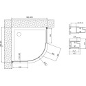 Душевой уголок Vegas Glass ZS 100 07 10 профиль матовый хром, стекло сатин