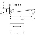 Излив Hansgrohe Metropol 32543700 для ванны