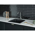Комплект  Мойка кухонная Granula GR-4451 черный + Смеситель STWORKI by Damixa Stworki HSTW07100 для кухонной мойки, никель