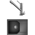 Комплект  Мойка кухонная Omoikiri Yonaka 65-BL черная + Смеситель Omoikiri Tonami C для кухонной мойки