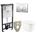Комплект  Унитаз подвесной BelBagno Senso-R BB017CHR с крышкой + Система инсталляции AlcaPlast AM101/1120-4:1RS M71-001