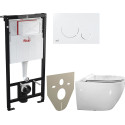 Комплект  Унитаз подвесной BelBagno Sfera-r BB513CH с крышкой + Система инсталляции AlcaPlast AM101/1120-001 + Кнопка смыва AlcaPlast THIN M670 белый + Шумоизоляционная па?