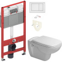 Комплект  Унитаз подвесной Duravit D-Code 22110900002 + Система инсталляции для унитазов TECE Base K440322 с кнопкой смыва + Крышка-сиденье Duravit D-