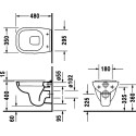 Комплект  Унитаз подвесной Duravit D-Code 22110900002 + Система инсталляции для унитазов TECE Base K440322 с кнопкой смыва + Крышка-сиденье Duravit D-