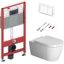 Комплект  Унитаз подвесной Duravit ME by Starck 2529090000 + Система инсталляции для унитазов TECE Base NEW с кнопкой смыва