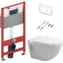 Комплект  Унитаз подвесной Duravit Starck 3 2200090000 + Система инсталляции для унитазов TECE Base NEW с кнопкой смыва + ершик