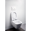 Комплект  Унитаз подвесной Geberit Smyle Square + Система инсталляции для унитазов Geberit Duofix Платтенбау 458.125.11.1 4 в 1 с кнопкой смыва