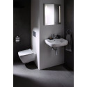 Комплект  Унитаз подвесной Geberit Smyle Square + Система инсталляции для унитазов Geberit Duofix Платтенбау 458.125.11.1 4 в 1 с кнопкой смыва