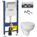 Комплект Инсталляция Geberit Duofix Delta 3 в 1 с кнопкой смыва + Унитаз подвесной Bien TPKA052AMVP1W3000 с биде