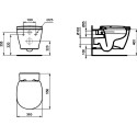 Комплект Система инсталляции для унитазов Ideal Standard ProSys + Чаша для унитаза + Крышка-сиденье E712701 + Кнопка смыва хром