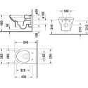 Комплект Унитаз Duravit DuraStyle безободковый + Инсталляция Geberit Duofix Delta 3 в 1 с кнопкой смыва