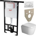 Комплект Унитаз подвесной Duravit ME by Starck 2530090000 + Система инсталляции для унитазов AlcaPlast Jadromodul AM102/1120 с белой кнопкой и шумоизоляцией