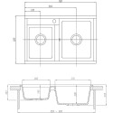 Мойка кухонная AQUATON Делия 78 DBL серая