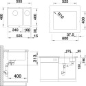 Мойка кухонная Blanco Subline 340/160-U серый беж, правая