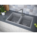Мойка кухонная Paulmark PM238150-GRM серый металлик