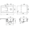 Мойка кухонная Schock Waterfall 45D (D-100) магма, интегрированная