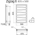 Полотенцесушитель электрический Terma Zigzag 50x83, белый матовый