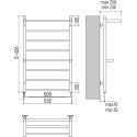 Полотенцесушитель электрический Terminus Анкона П8 500*801 с полкой