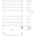 Полотенцесушитель электрический Двин R Primo Electro 80/50 1"-3/4"-1/2" хром