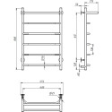 Полотенцесушитель электрический Тругор Пэк 6 80x40, с полкой