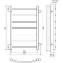 Полотенцесушитель водяной Terminus Классик П7 500x796 с боковым подключением 600