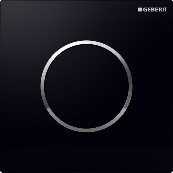 Ручной пневмопривод смыва Geberit Sigma 10 116.015.KM.1 для писсуара, черный, кольцо глянцевый хром